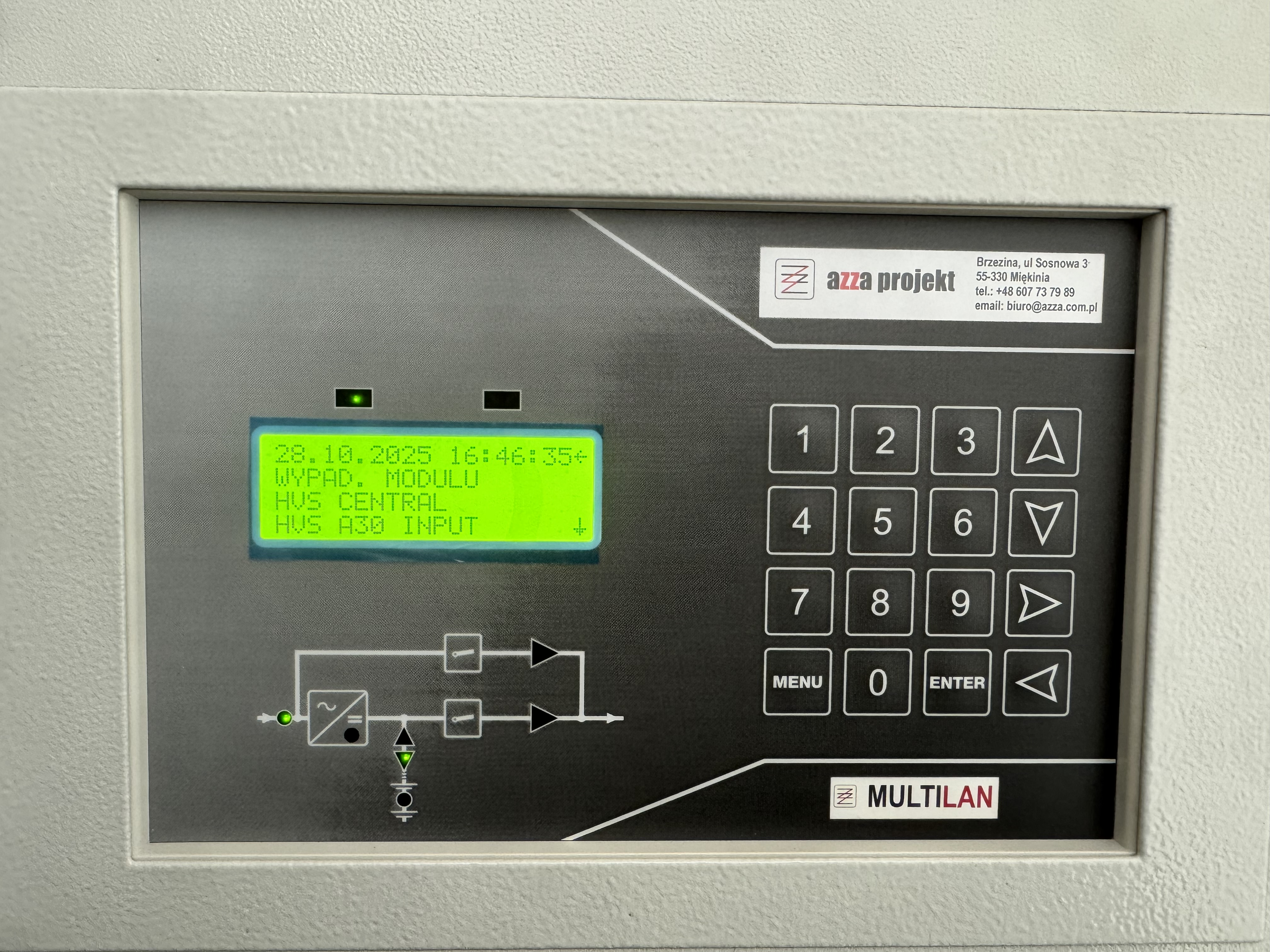 Panel diagnostyczny systemu technicznego